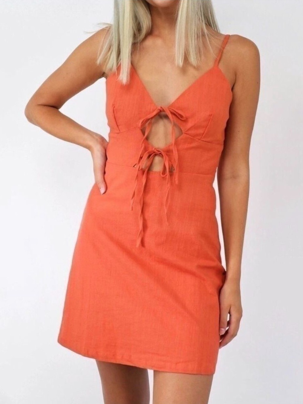 Cotton Candy LA Cut Out Tie Front Mini Dress